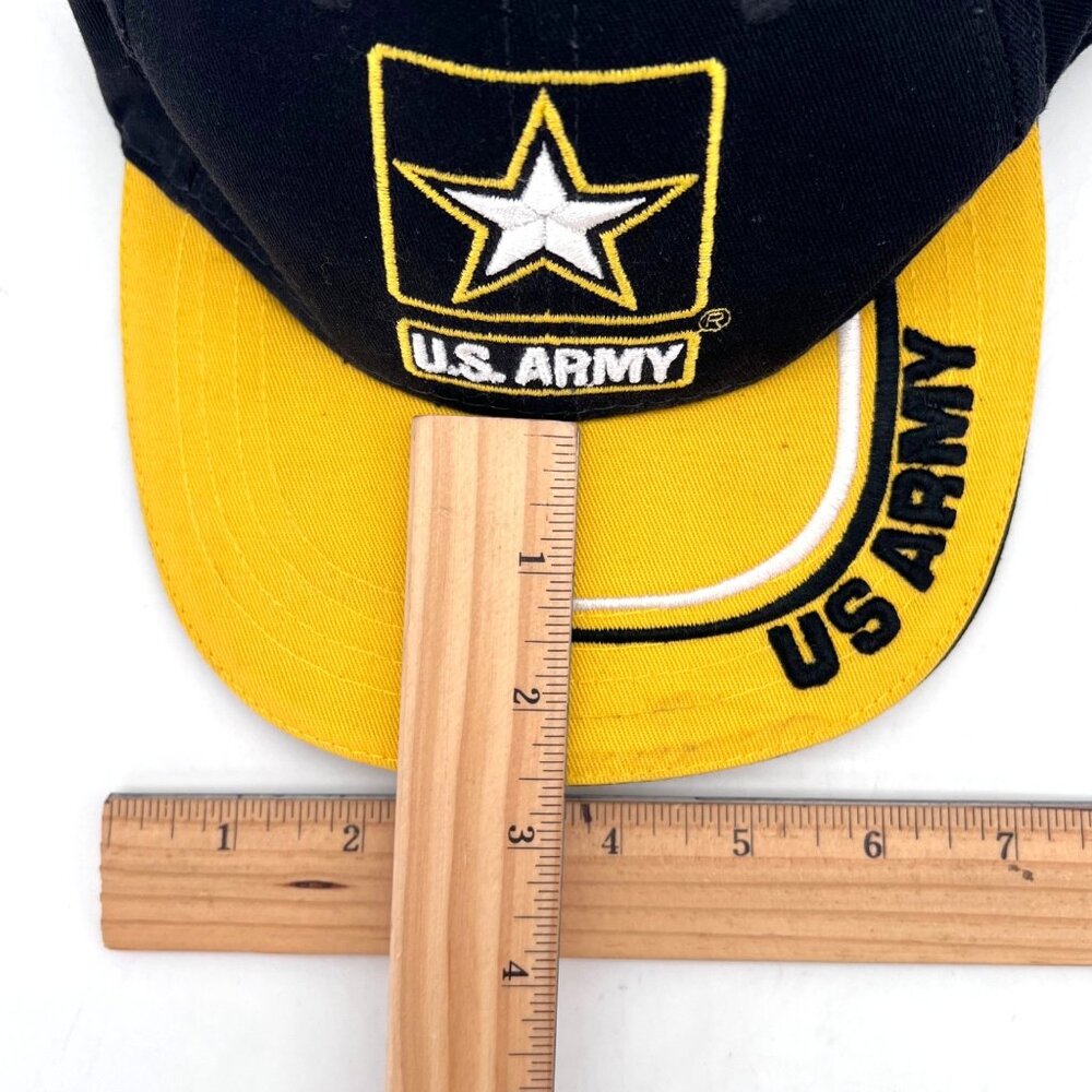US Army Black & Yellow Baseball Cap Hat Army Strong Army Reserve Made in USA - Picture 11 of 12